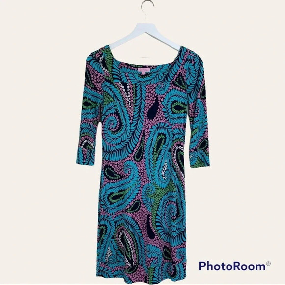 Lilly Pulitzer Silk Newport Dress in Multi Amazley quiet luxery - Picture 1 of 8
